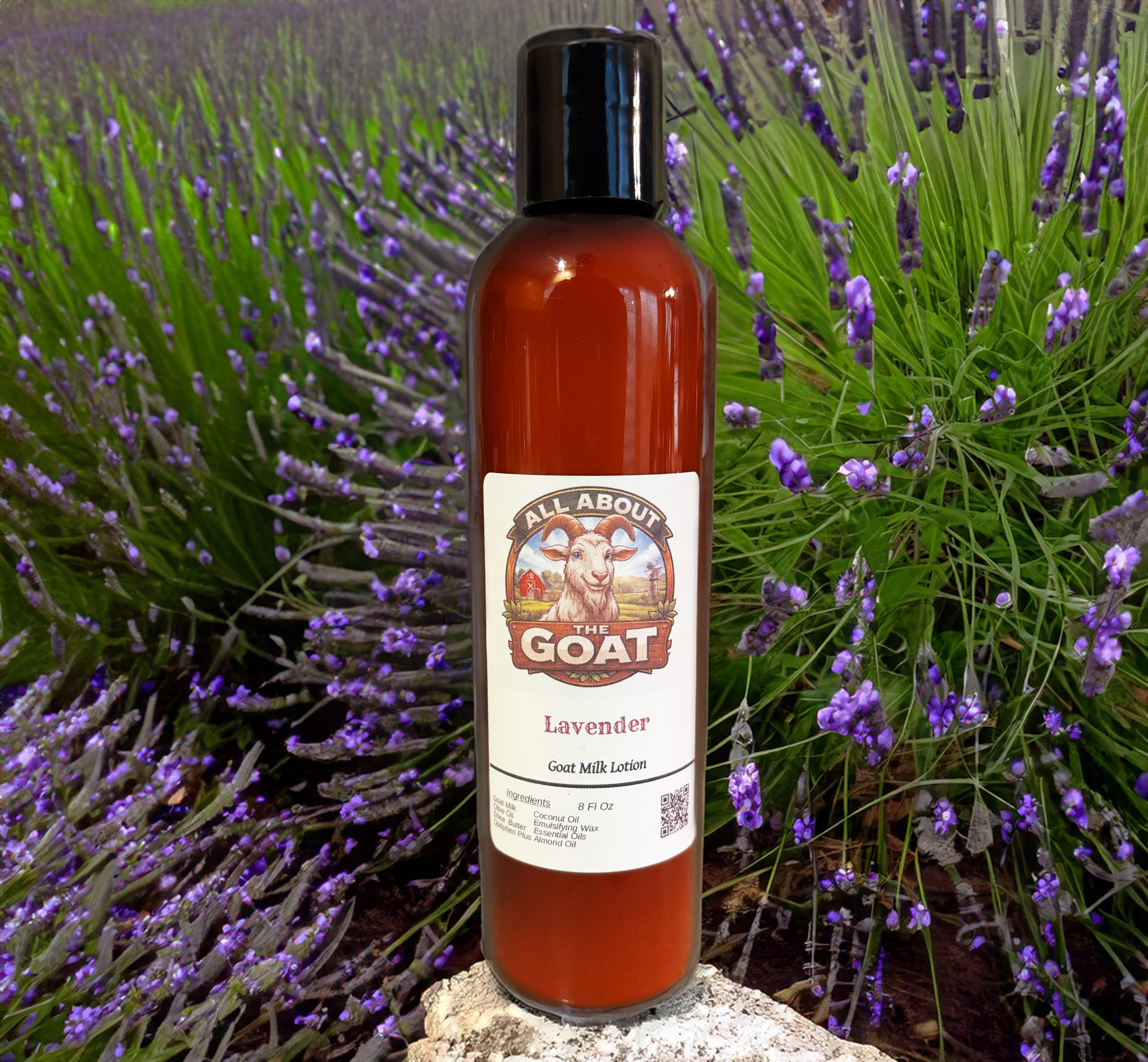 8 Oz Skin Care Lotion Lavender made with Goat Milk Soap