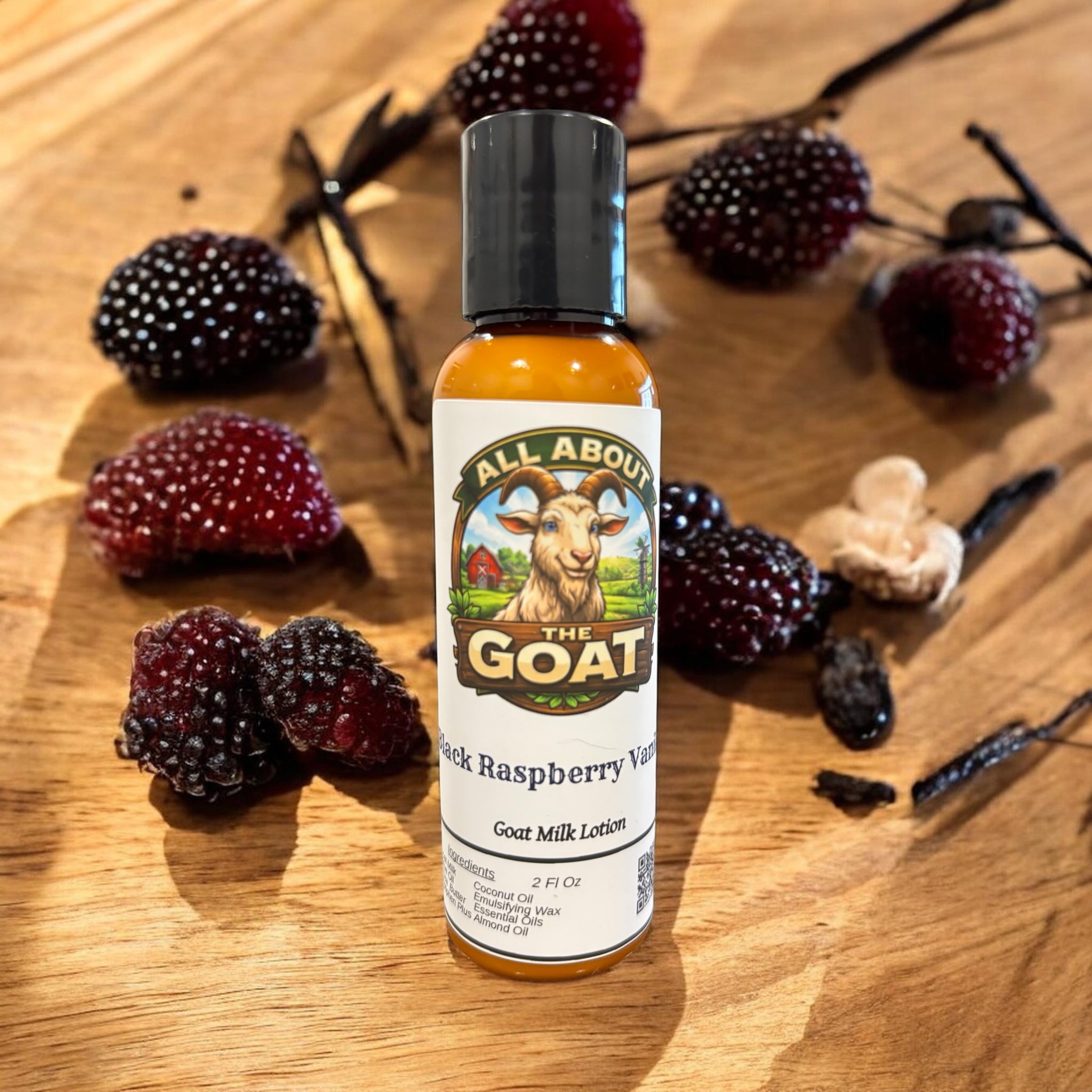 2 Oz. "Black Raspberry" Goat Milk Lotion - Travel Bottle