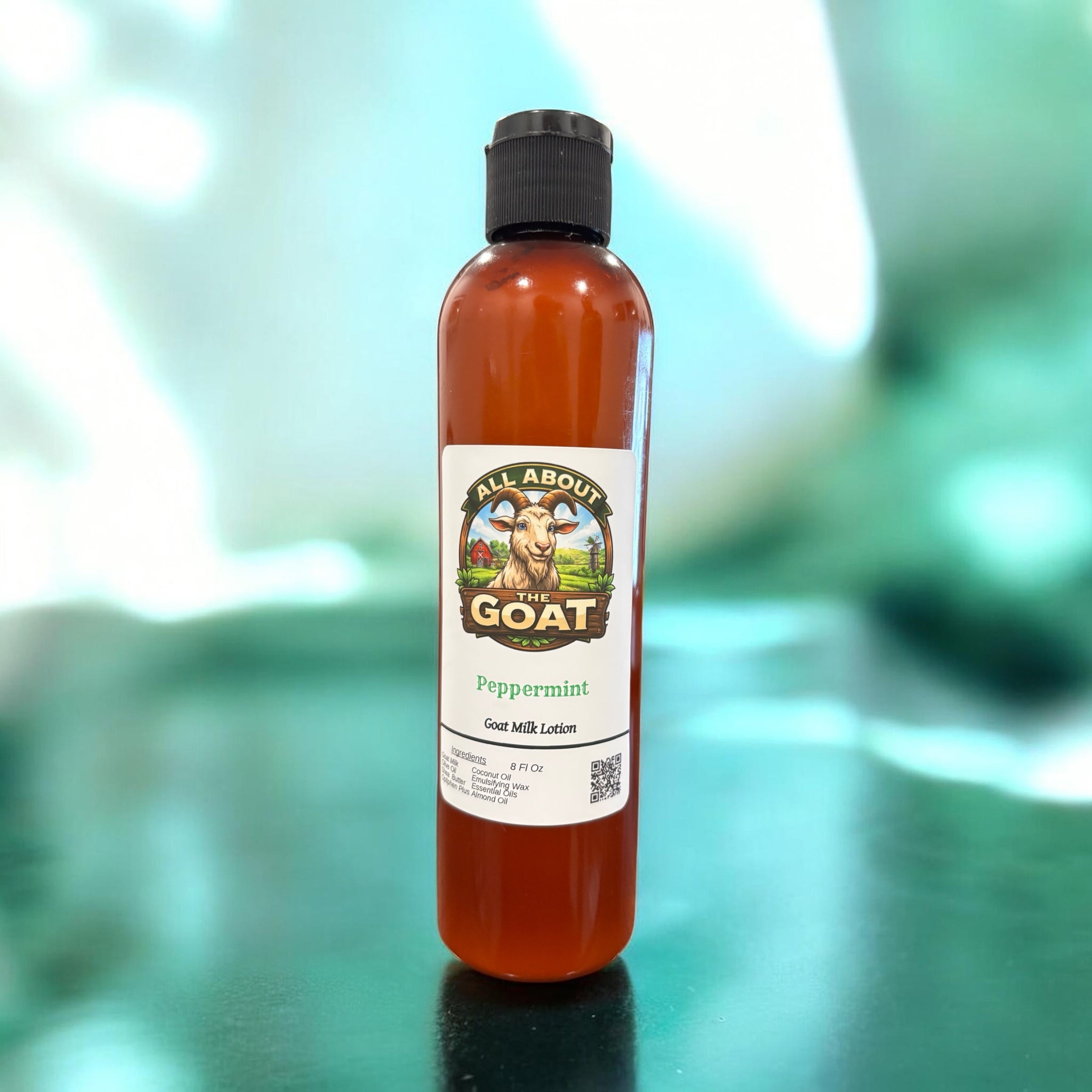 8 Oz Skin Care Lotion: "Peppermint" made with Goat Milk Soap