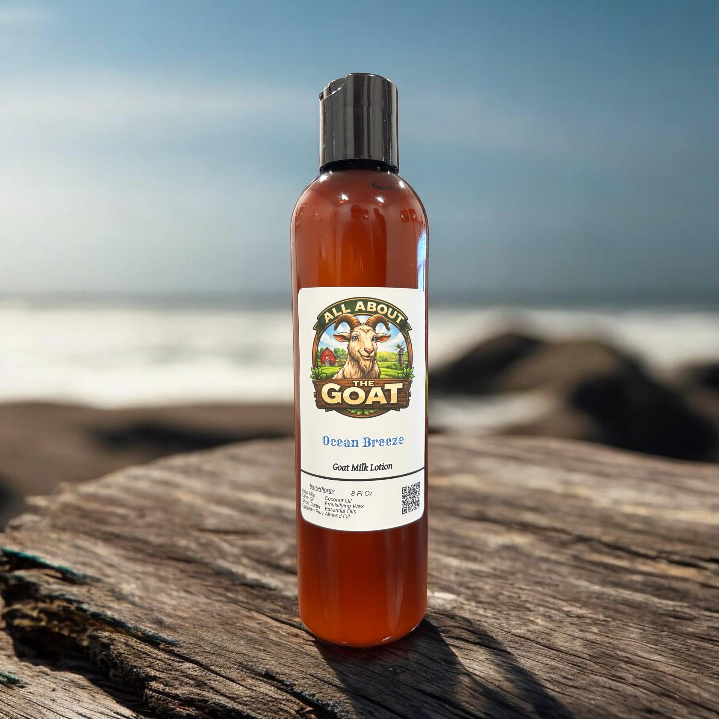 8 Oz Skin Care Lotion: "Ocean Breeze" made with Goat Milk Soap