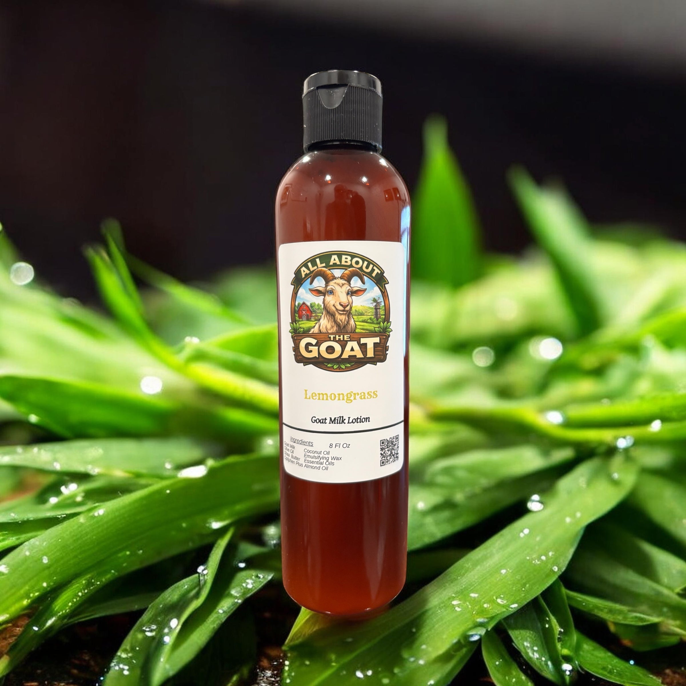 8 Oz Skin Care Lotion: "Lemongrass" made with Goat Milk Soap