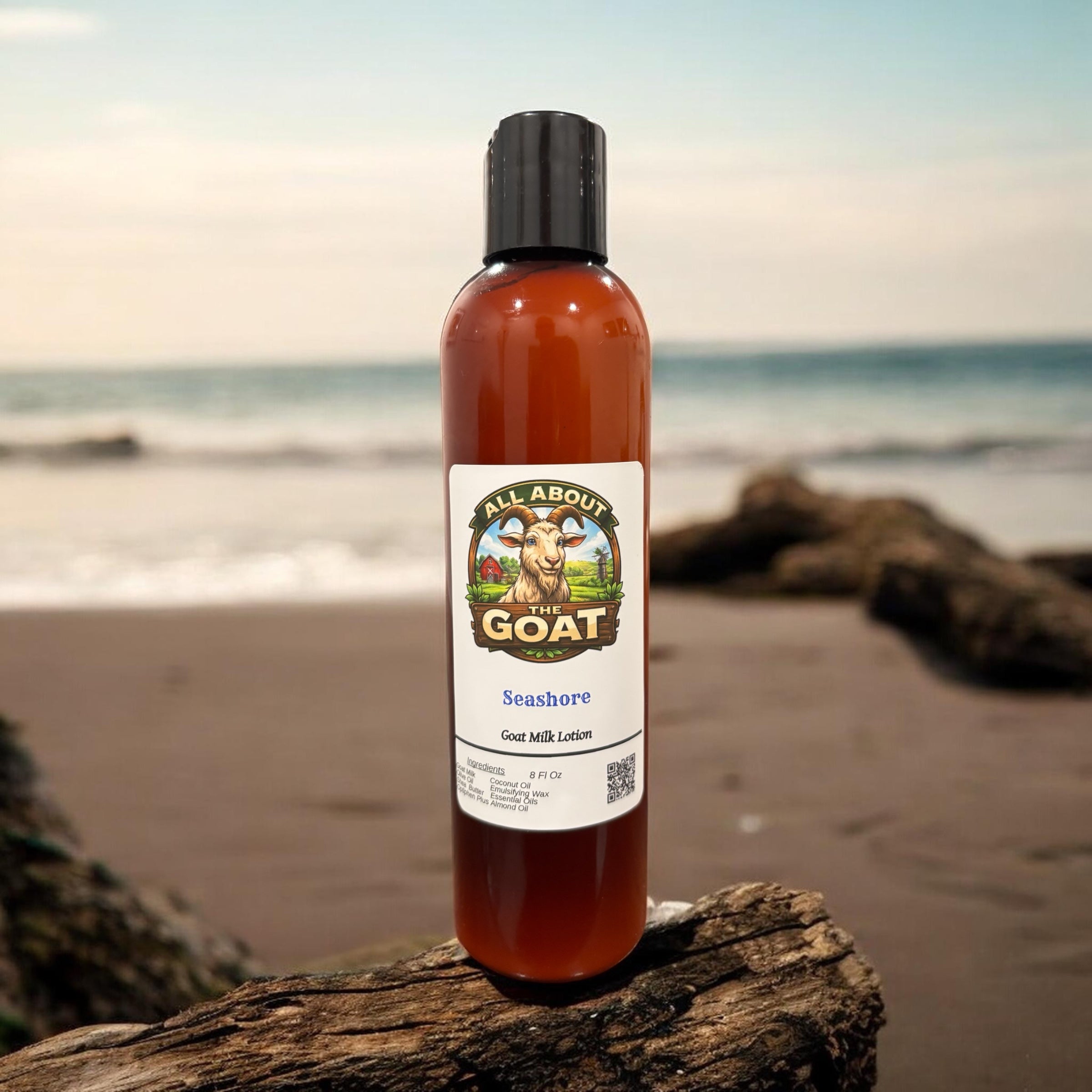 8 Oz Skin Care Lotion: "Seashore" made with Goat Milk Soap