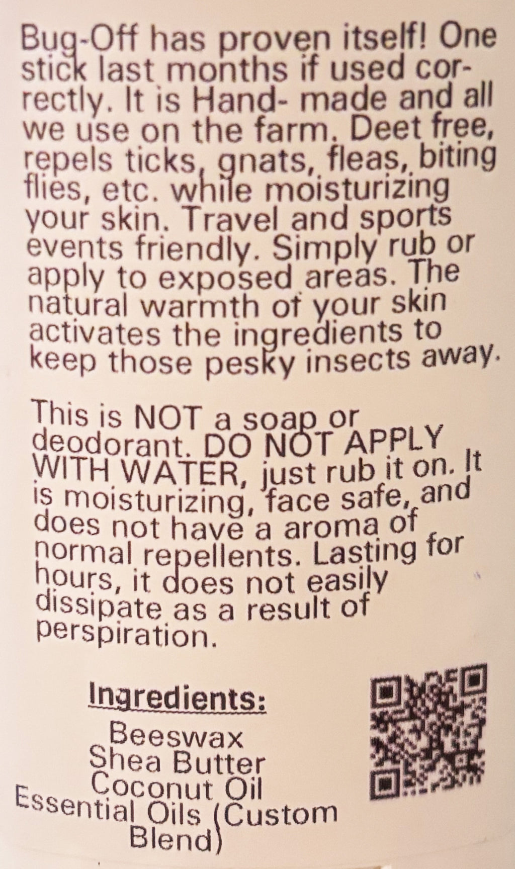 Bug Off made with Goat Milk Soap